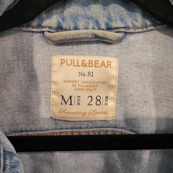 Pull and Bear vintage denim jacket button long sleeve jean - Picture 5 of 6